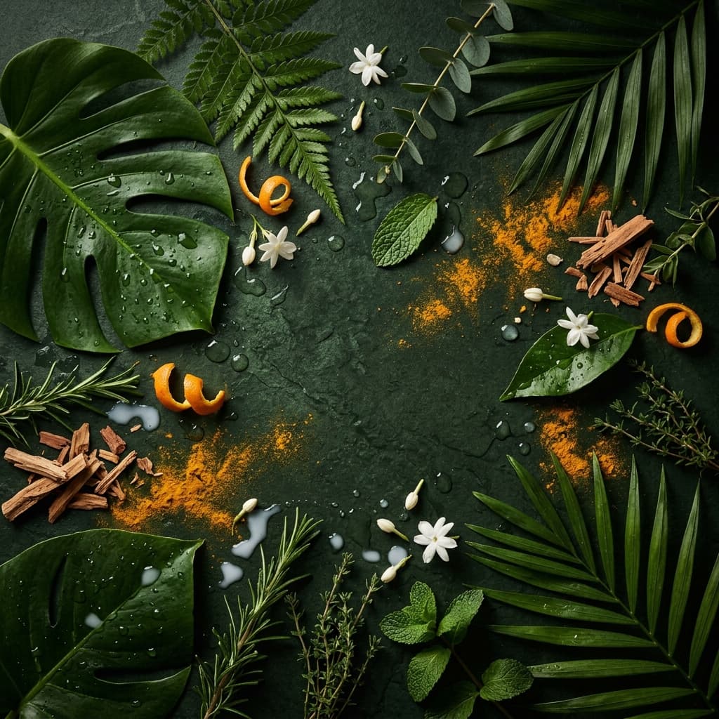 Botanical ingredients backdrop